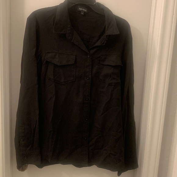 Karen Kane Tencel Two Pocket Button Up Shirt black small new never worn - Picture 1 of 11